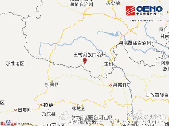 #地震快讯#中国地震台网正式测定：10月17日15时33分在青海玉树州杂多县(北纬32.89度，东经95.00度)发生3.6级地震，震源深度10千米。