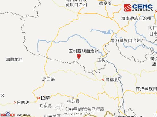 #地震快讯# 中国地震台网自动测定：10月17日15时14分在青海玉树州杂多县附近(北纬32.85度，东经94.89度)发生6.3级左右地震，最终结果以正式速报为准。